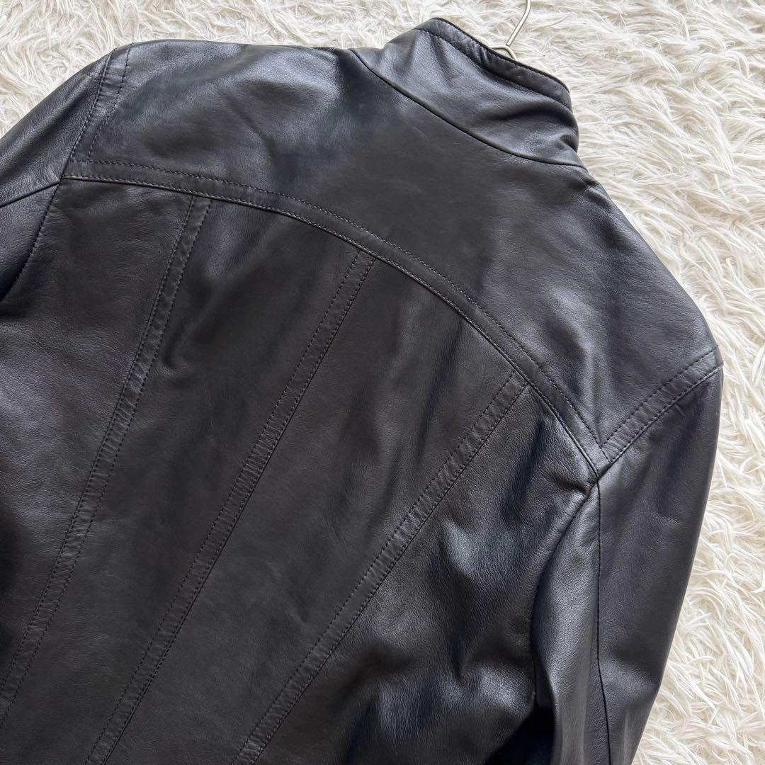 美品【ドルチェ＆ガッバーナ】ライイダース　ラムレザー　黒　裏地DGロゴ