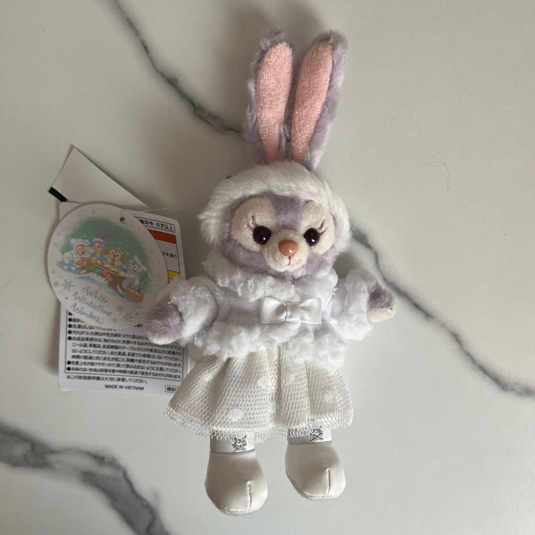 ディズニー　ステラルー　ぬいぐるみバッジ　ホワイトウィンタータイムワンダーズ