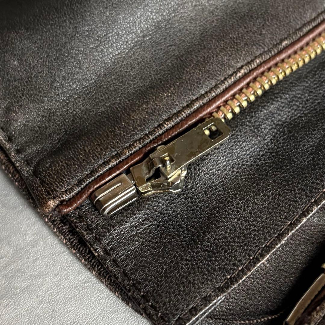 【70s vintage】ライダースジャケット　シングル　本革　片爪　短丈　古着