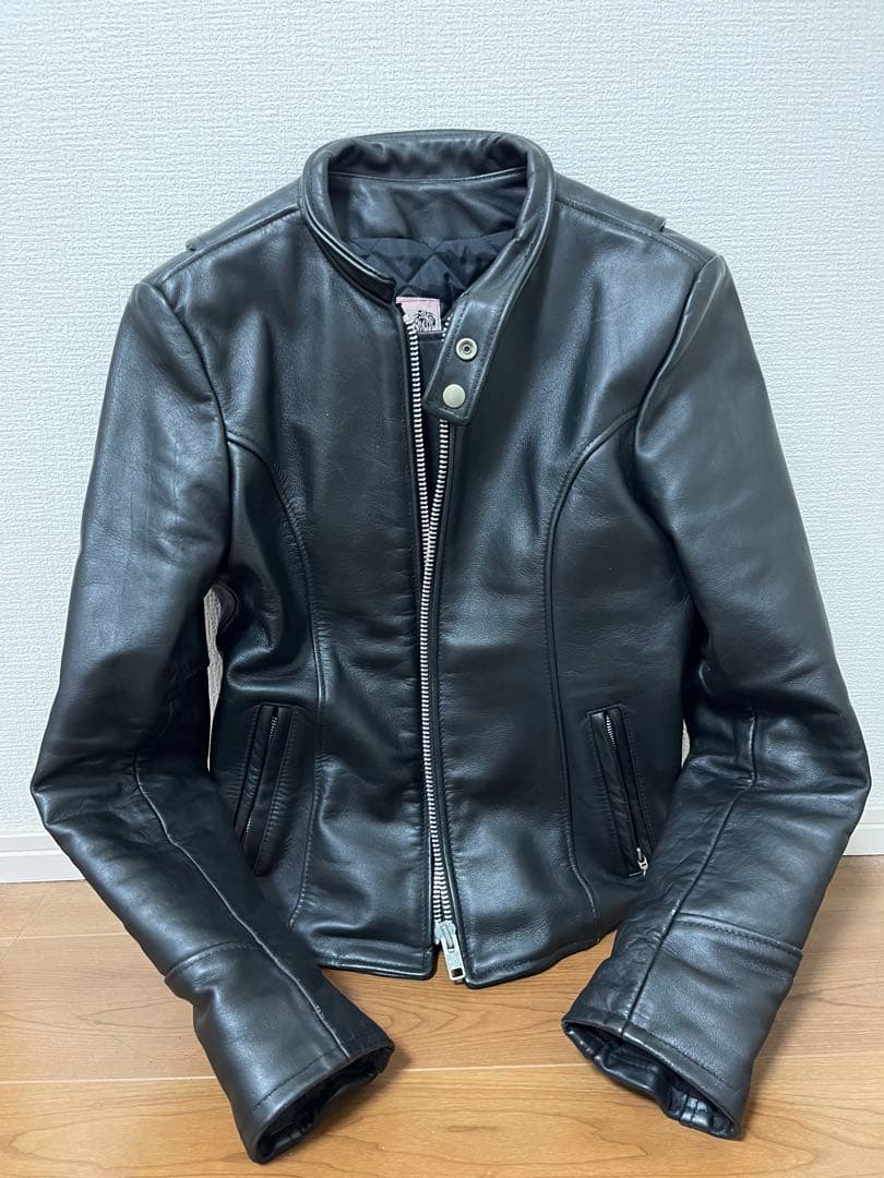 Reminiscence 黒レザーシングルライダースジャケット