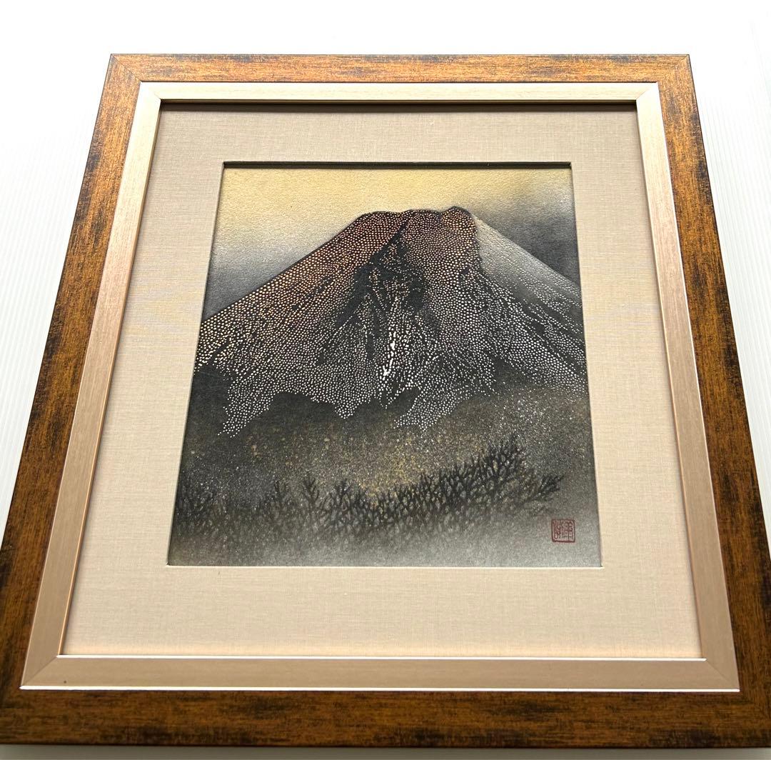 【希少】伊勢型紙⭐️額入り/富士山