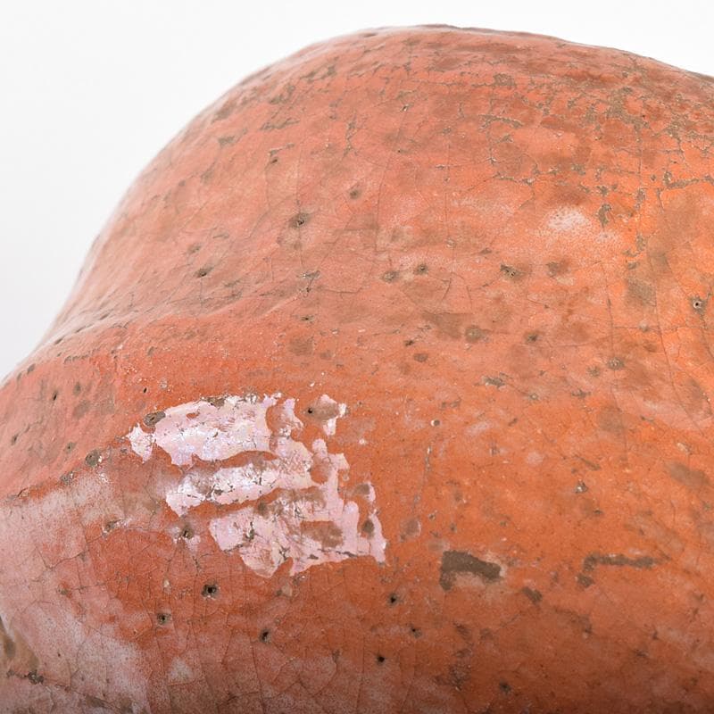 茶道具　楽吉左衛門　左入作　赤楽茶碗　九代　大樋長左衛門極め箱　V　R7631