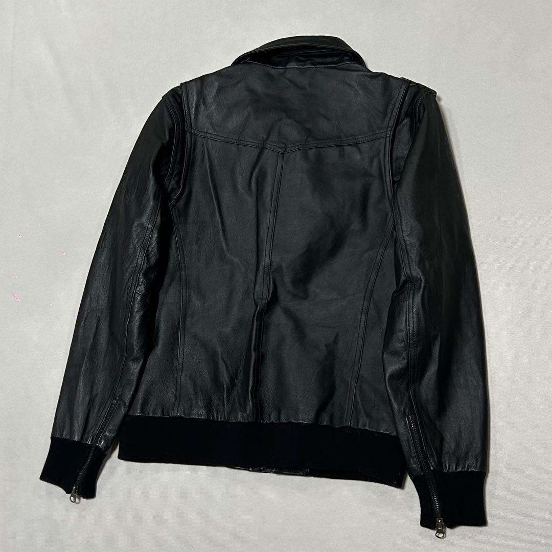 00s ピッグ レザー シングルライダース ダブルジップ モードロック y2k