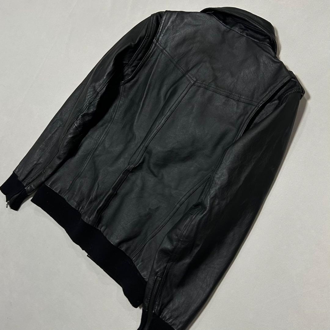 00s ピッグ レザー シングルライダース ダブルジップ モードロック y2k