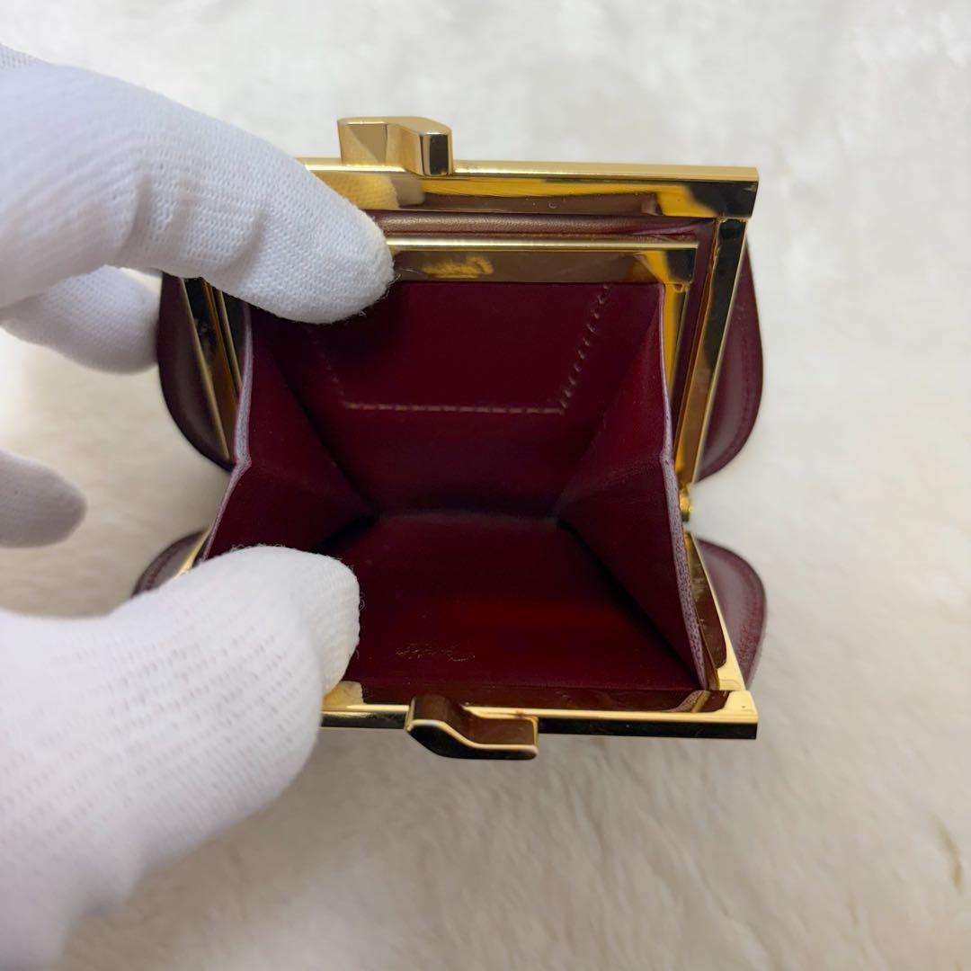 ✨️極美品✨️ カルティエ マストライン ケース がま口 財布 ボルドー 赤