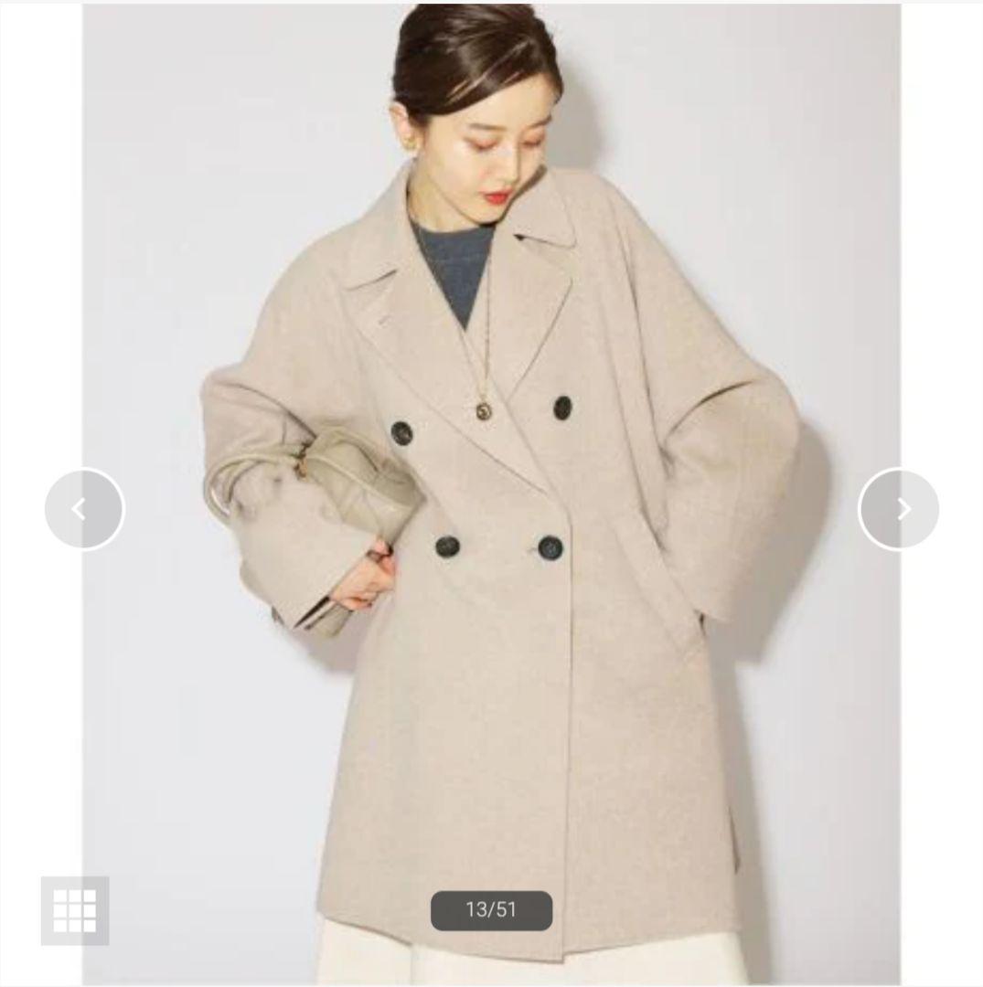 IENA　スーパー160ダブルフェイスオーバーコート　ナチュラル　38