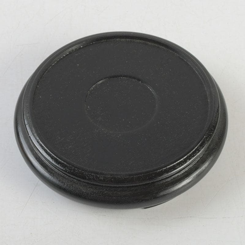 七宝焼　花文　花瓶　唐木台付　共箱　V　9254