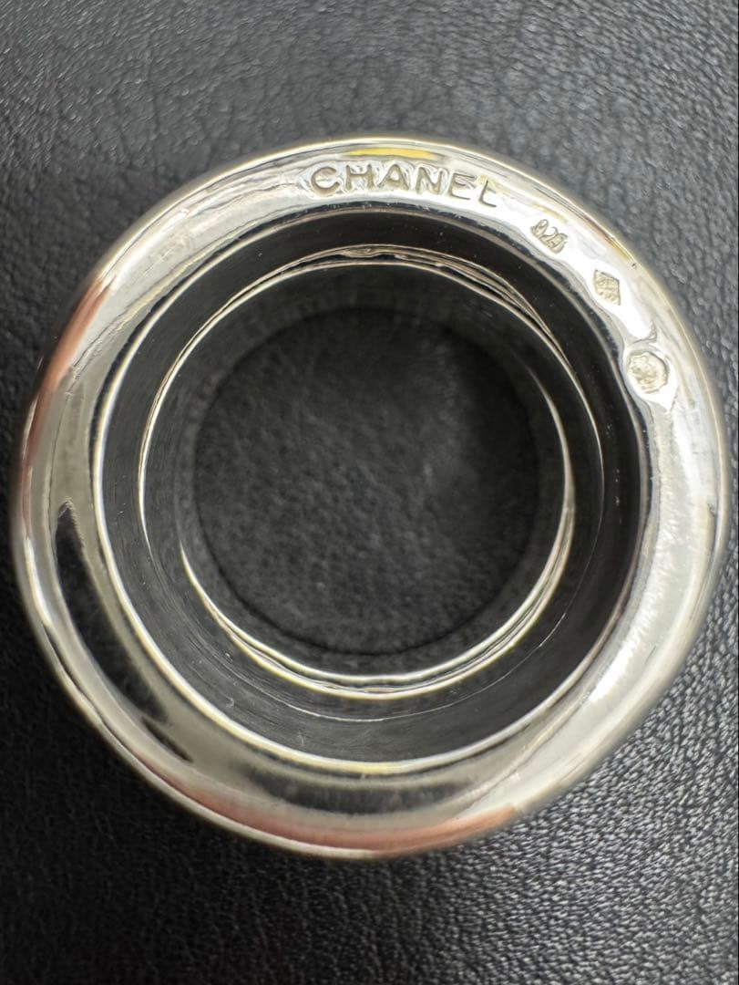 CHANEL シャネル ロゴ 3連リング SV925 ヴィンテージ13号〜14号
