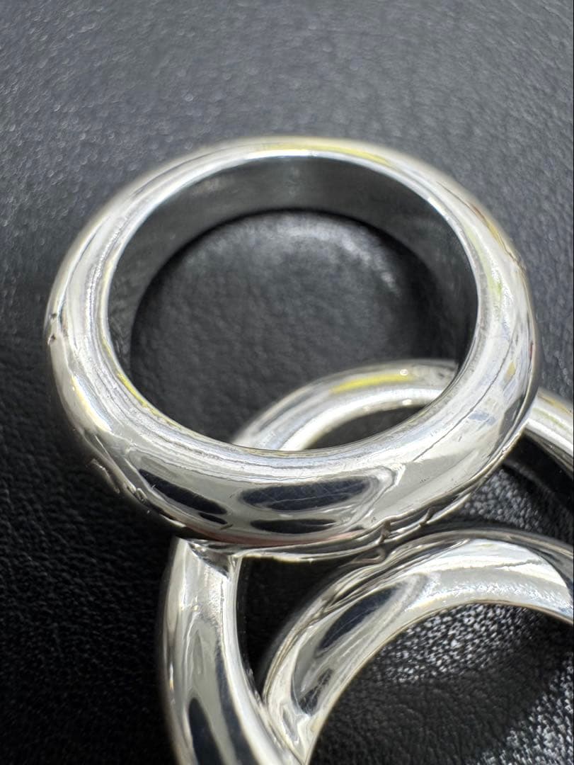 CHANEL シャネル ロゴ 3連リング SV925 ヴィンテージ13号〜14号