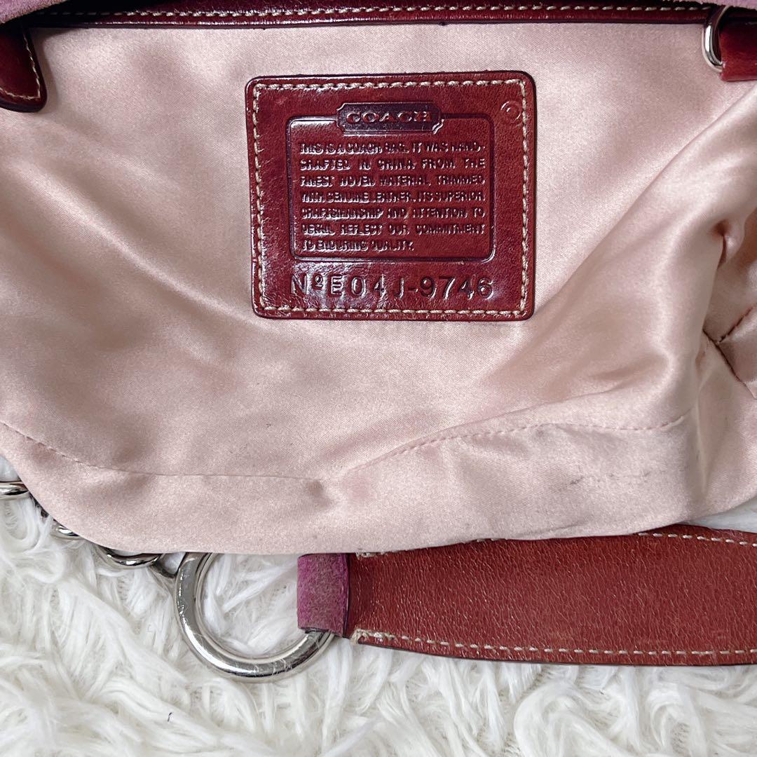 バッグ COACH Purple Herringbone Suede Bag Y2K