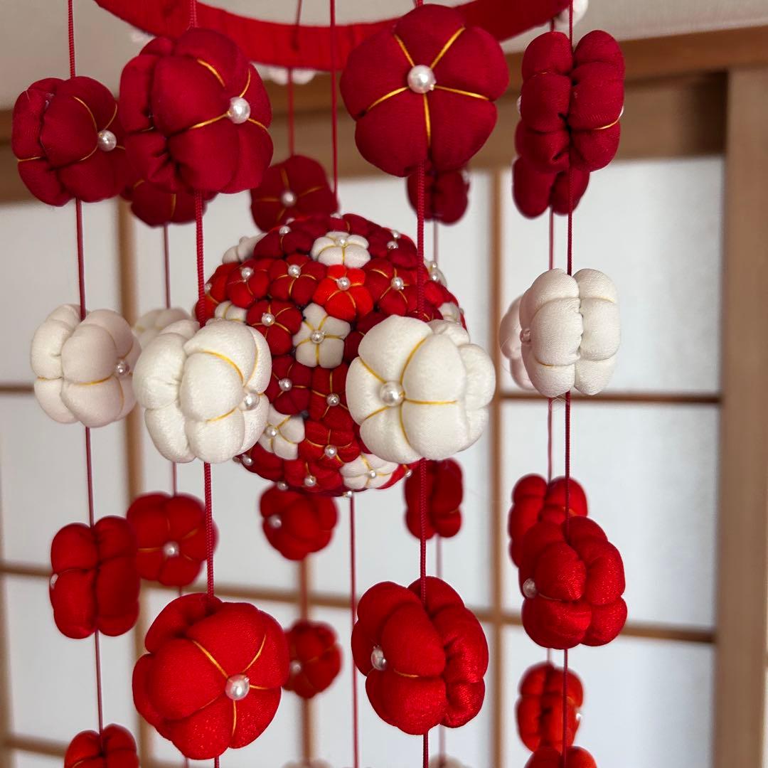 ※ご予約品※ 吊るし飾り 彩り9連 紅白・赤 2個