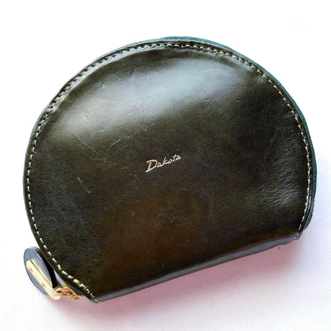 【美品】DAKOTA ダコタ チェルキオ 二つ折り財布 ミニウォレット グリーン