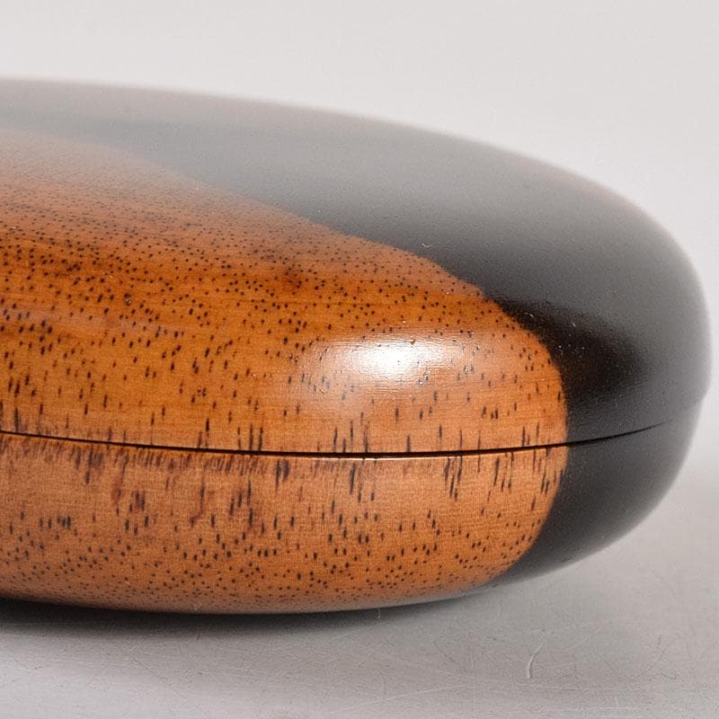 茶道具　福田芳朗作　黒柿香合　共布共箱　V　R8866