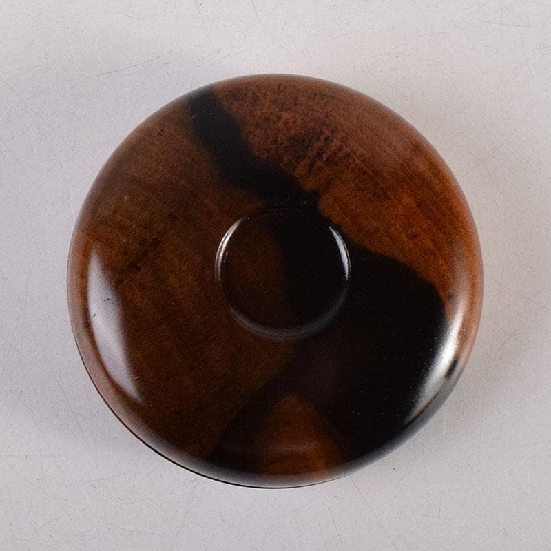 茶道具　福田芳朗作　黒柿香合　共布共箱　V　R8866