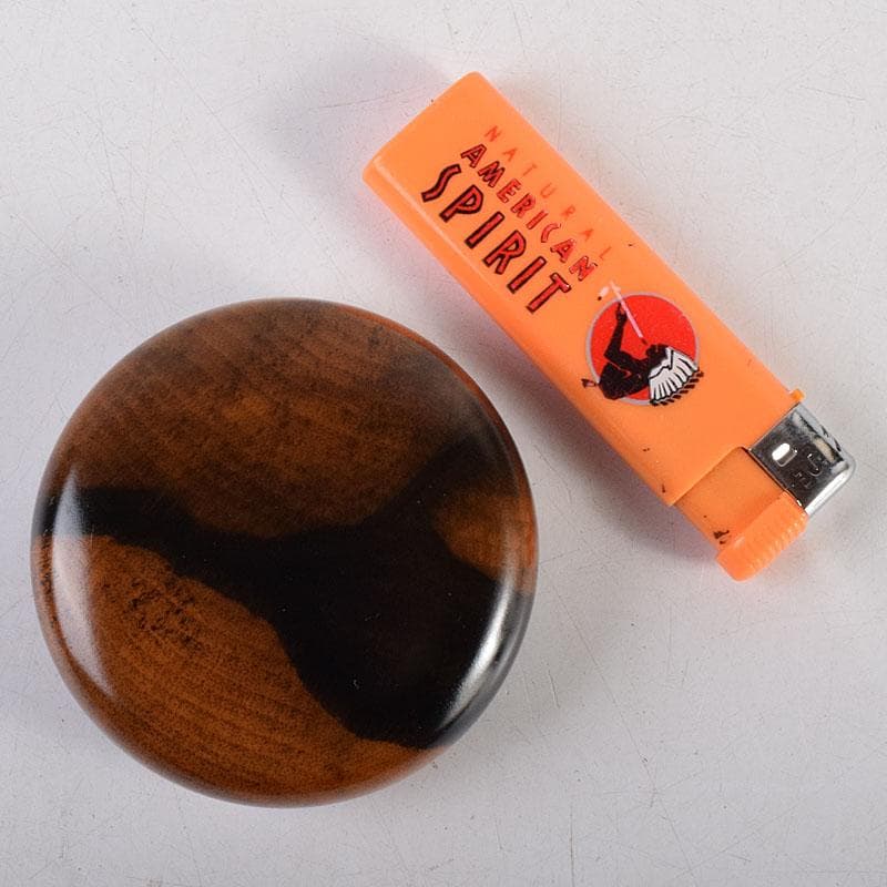 茶道具　福田芳朗作　黒柿香合　共布共箱　V　R8866