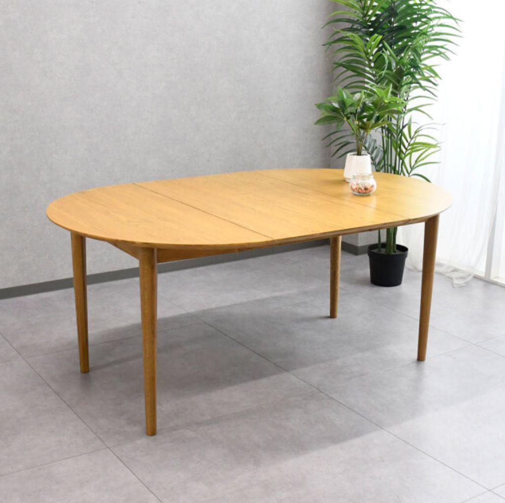mobler オーク材伸長式ダイニングテーブル 110cm 170cm