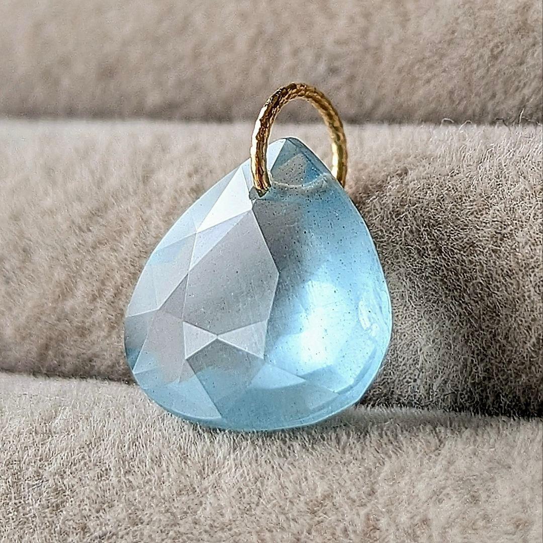 ♢綿菓子♢K18 アクアマリン5.53ct チャ―ム ペンダントトップ