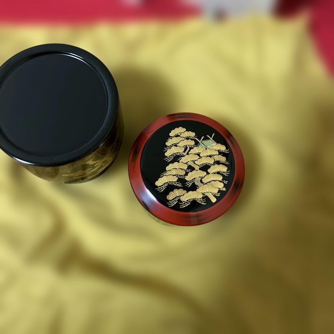 「新品」加賀塗師・和田寿峰作 住吉蒔絵 茶器　桐共箱