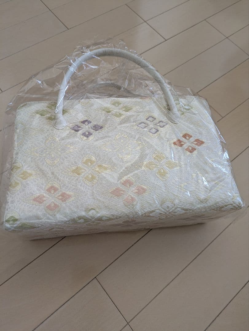 新品未使用品　京都 西陣織正絹帯地使用　利休バッグお茶席
