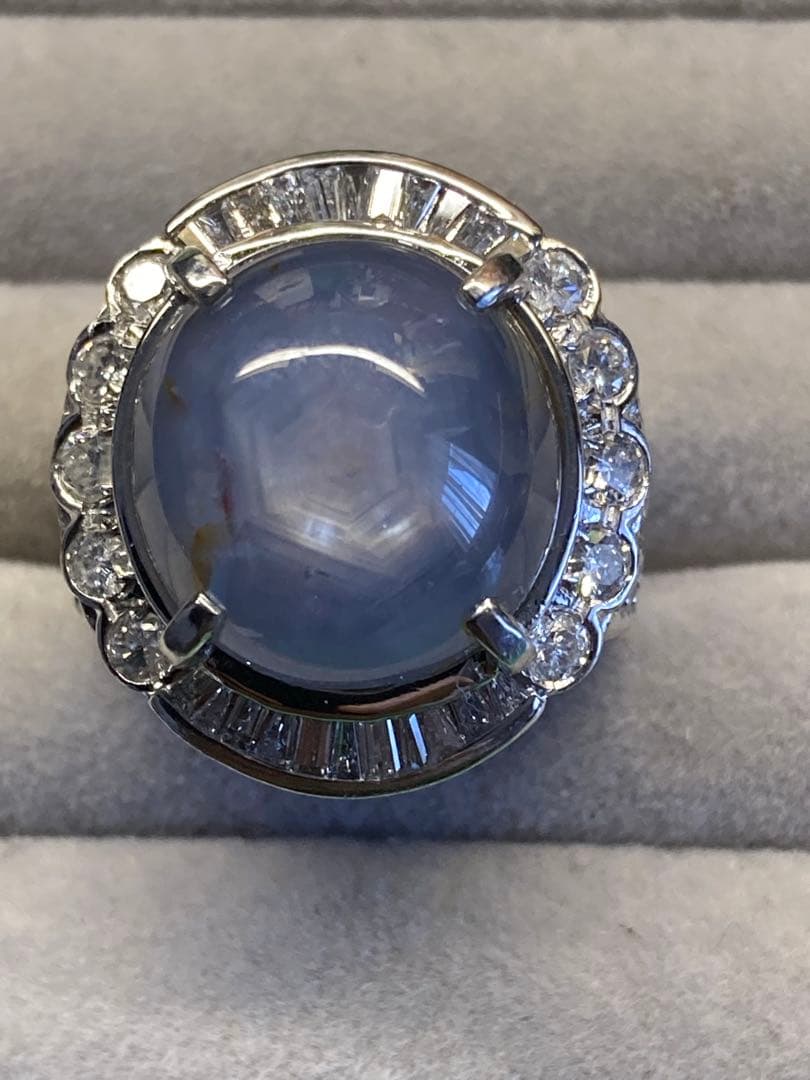 プラチナ天然スターサファイア26.35カラット