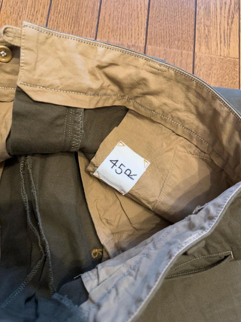 【美品】45R おこめチノの908パンツ サイズ 2 そら豆 カーキ