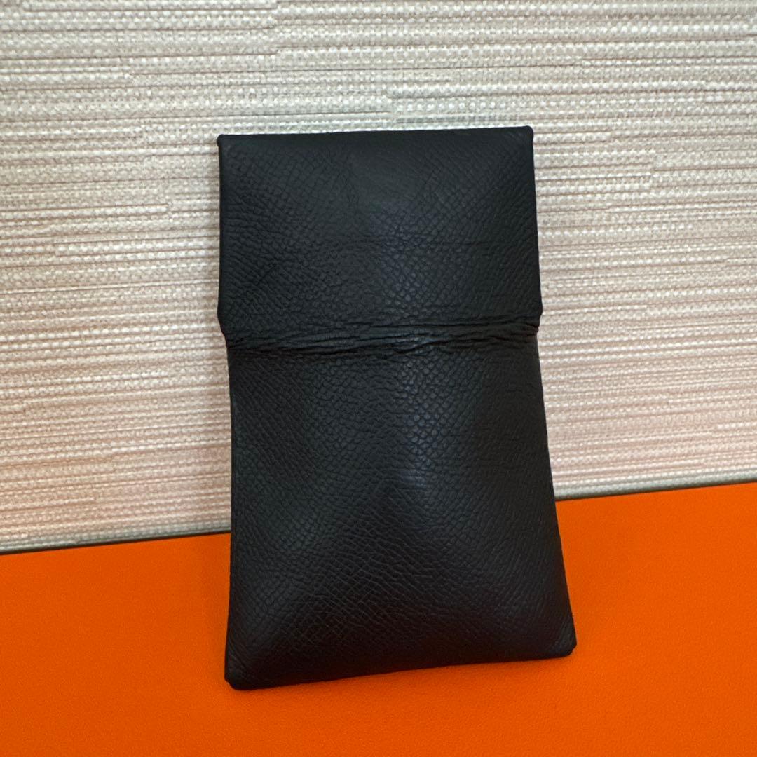 ‼️‼️‼️HERMES バスティア　ノアール‼️‼️‼️ブラック　レザー　ケース
