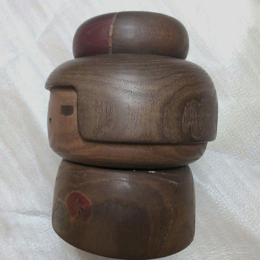 三平こけし　13センチ風人形 茶色と赤