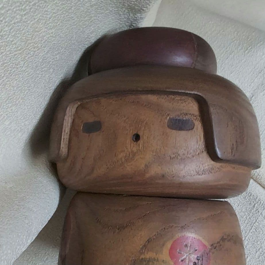 三平こけし　13センチ風人形 茶色と赤