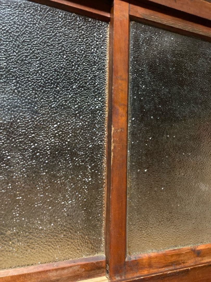 当時物　食器棚 ダイヤガラス　昭和レトロ　水屋箪笥　約87×43×h107cm