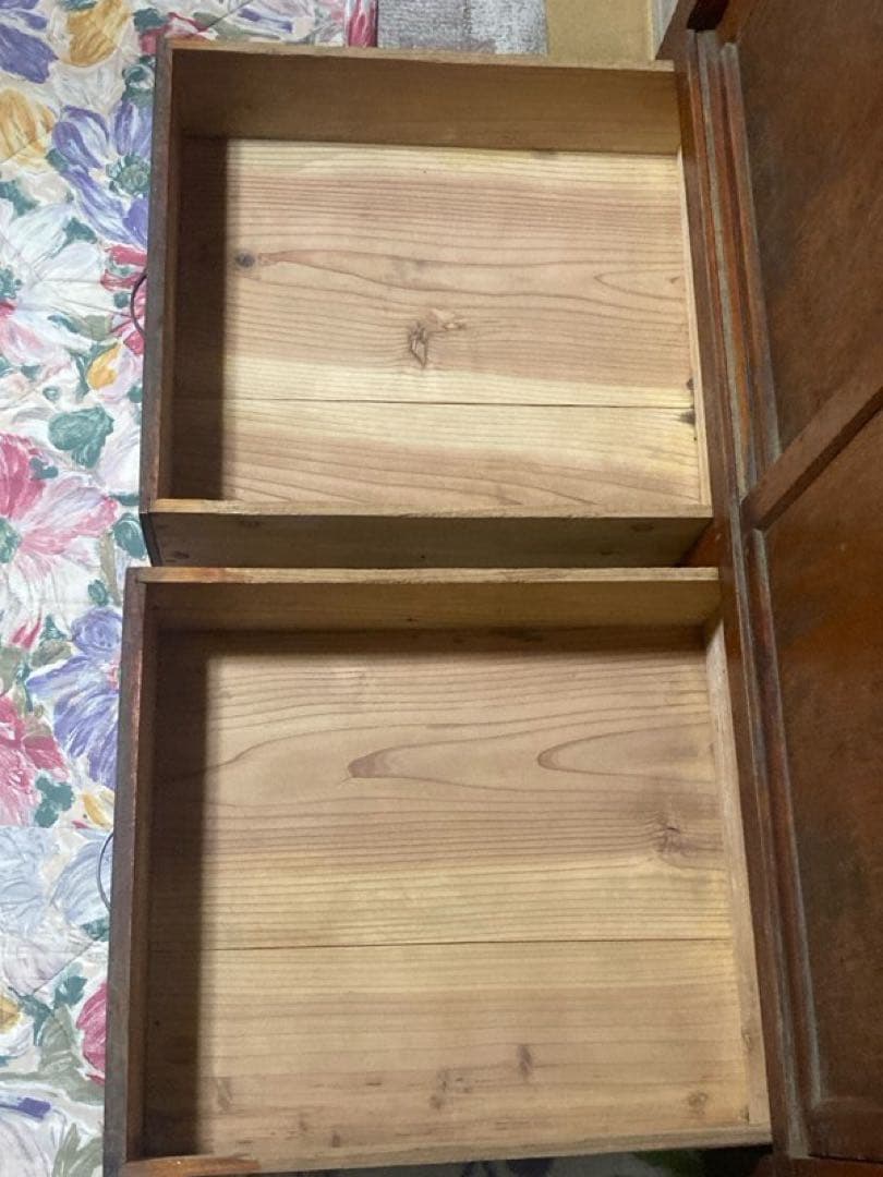 当時物　食器棚 ダイヤガラス　昭和レトロ　水屋箪笥　約87×43×h107cm