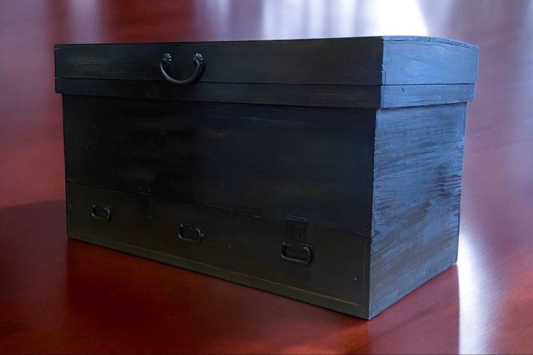 アンティーク　骨董★李朝箪笥　バンダジ　たんす　収納箱　87×44×47センチ