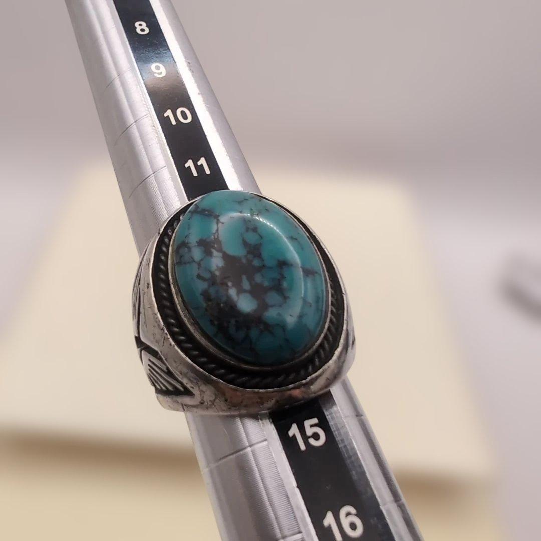 ⭐️SAAD ターコイズシルバーリング 15号 サードプレミアム