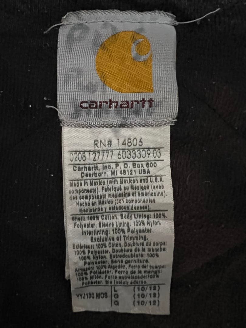 アクティブジャケット ダック生地 carhartt モスグリーンXS相当　希少