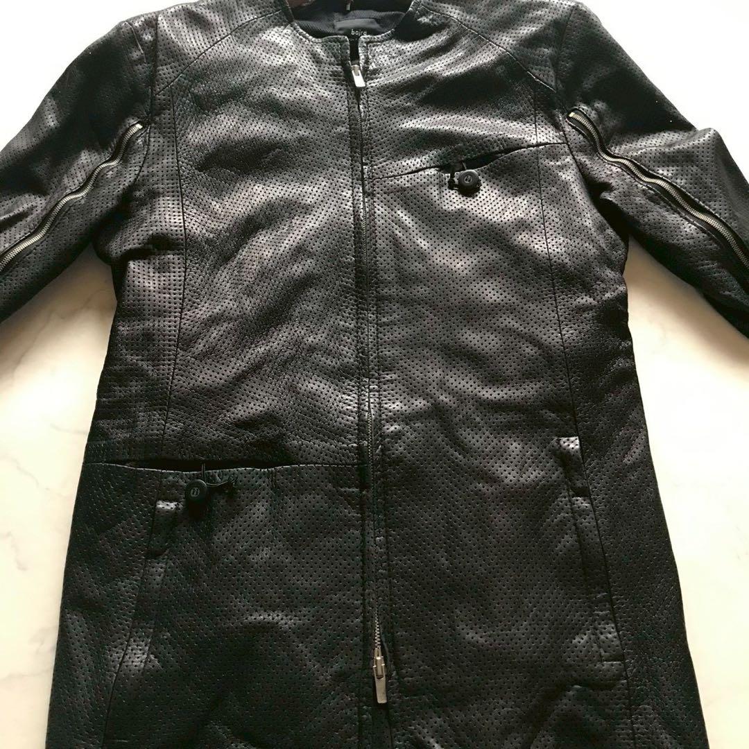 美品/Lサイズ✨bajra バジュラ ラムレザージャケット パンチング加工 黒