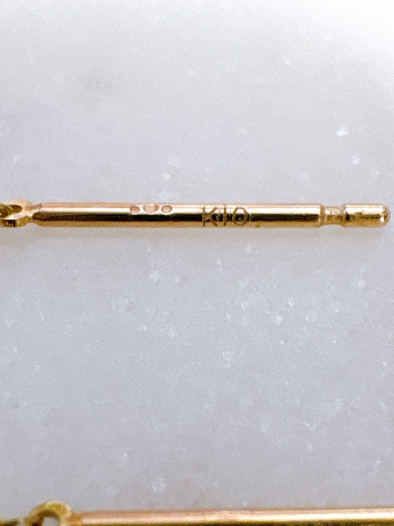 極美品✨【COCOSHNIK 】ミラーボールカットチェーンピアスK10