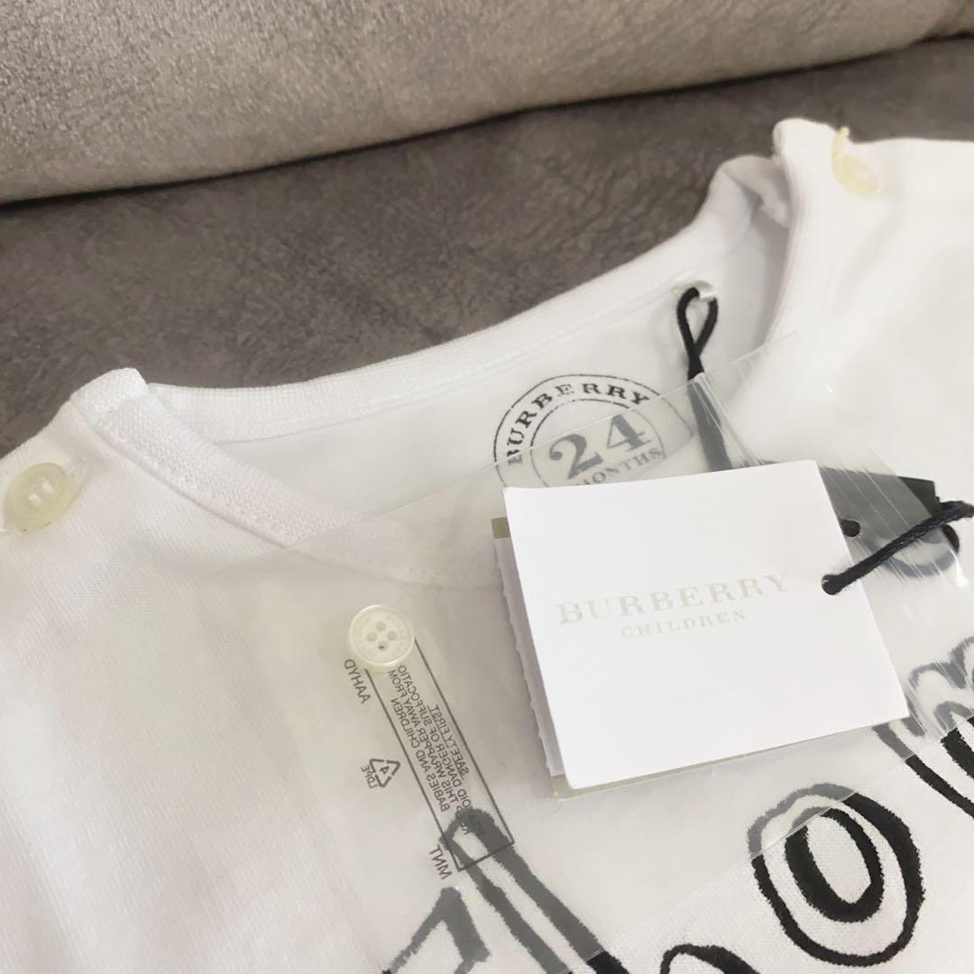ラスト１【新品】BURBERRY トーマスベア 長袖 Tシャツ 白 ２才 ロンT