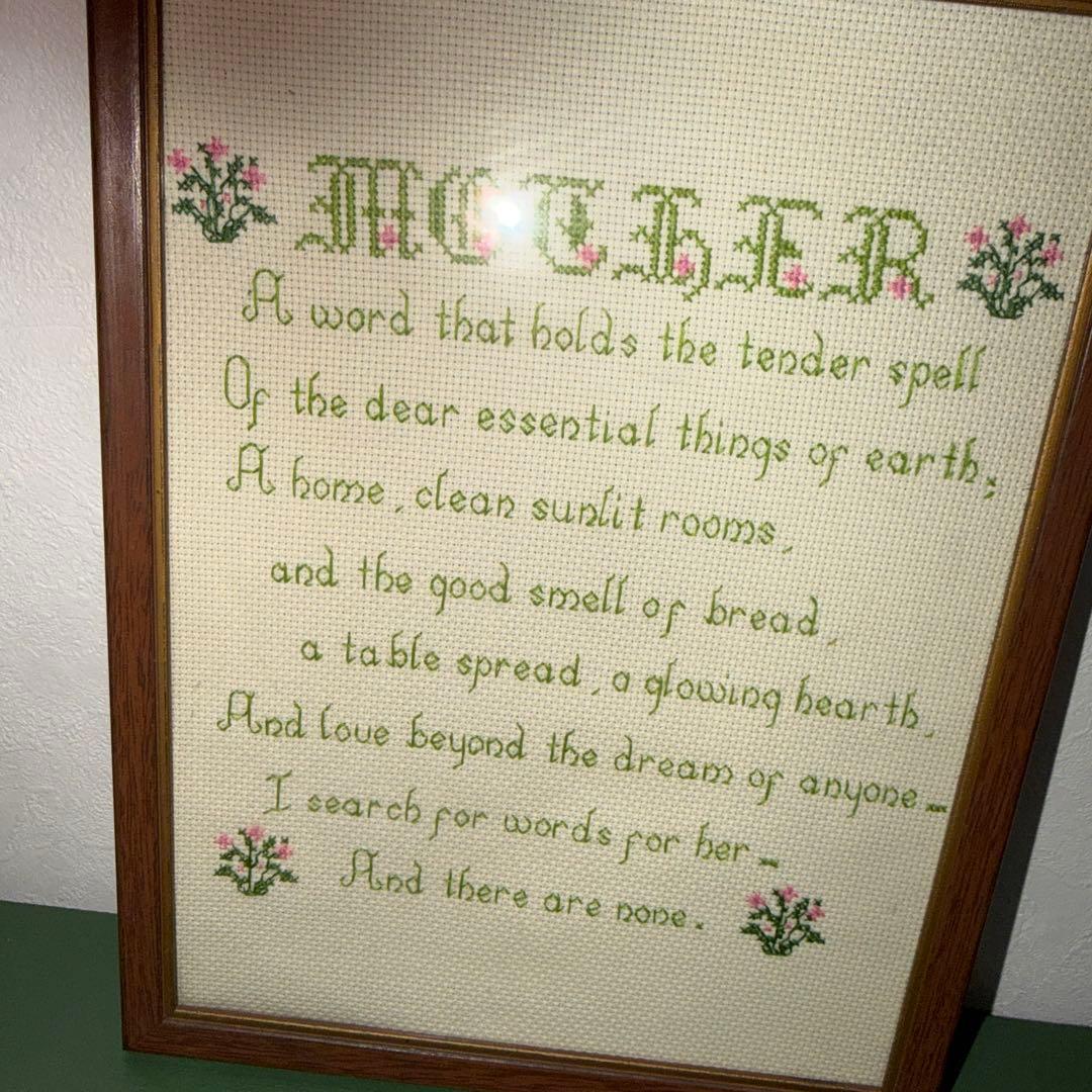 MOTHER 刺繍アート フレーム付き