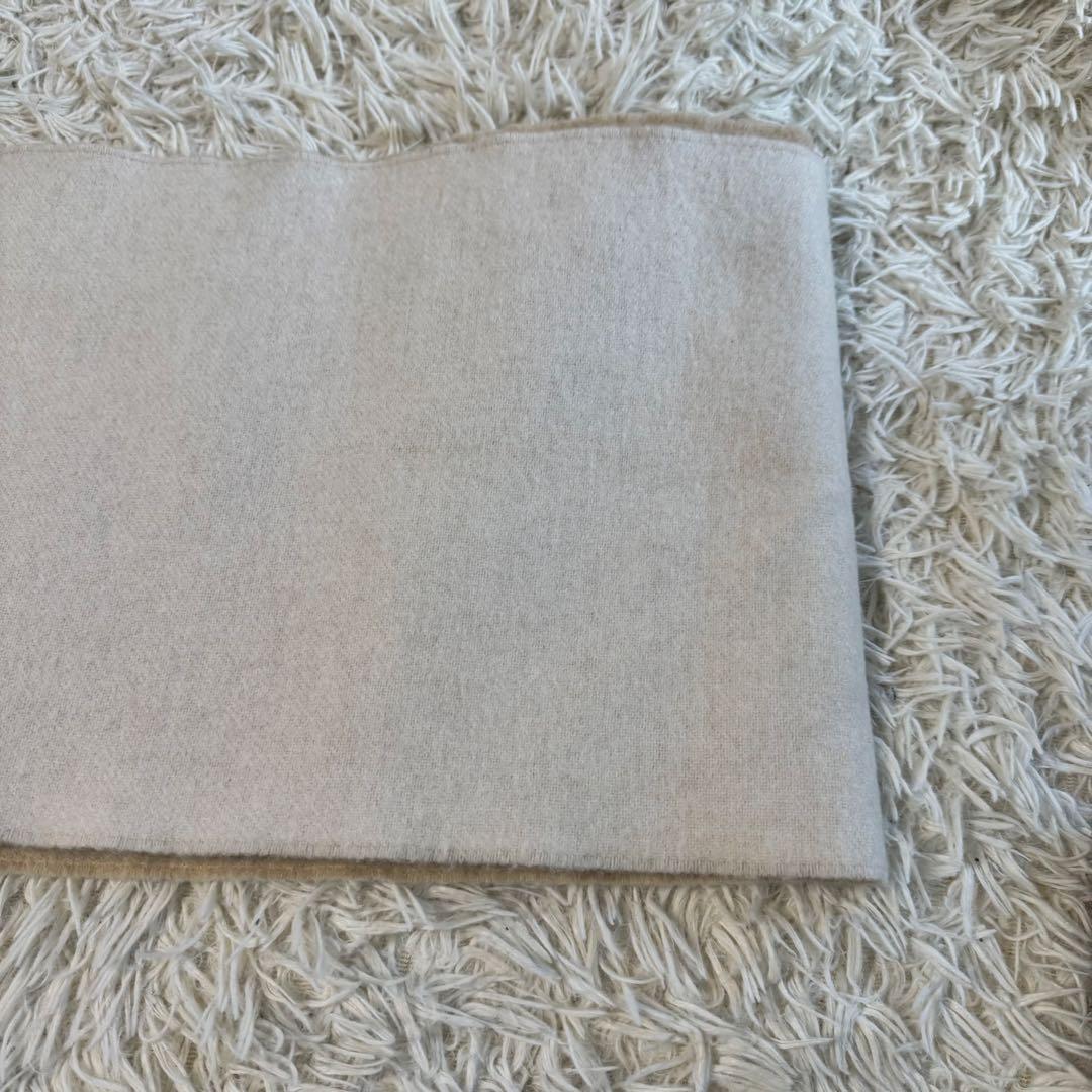 ロエベ　バイカラー　マフラー　カシミヤ　ウール　アナグラム　アイボリー