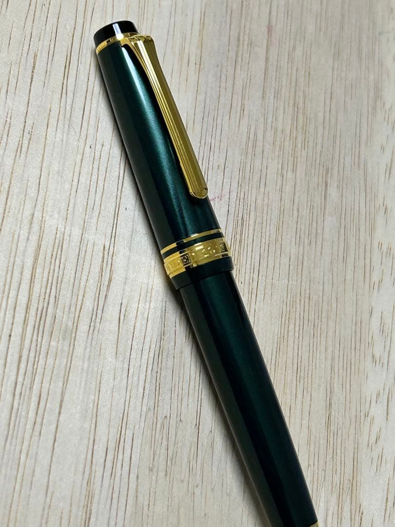 ダークグリーン 万年筆 金メッキペン先