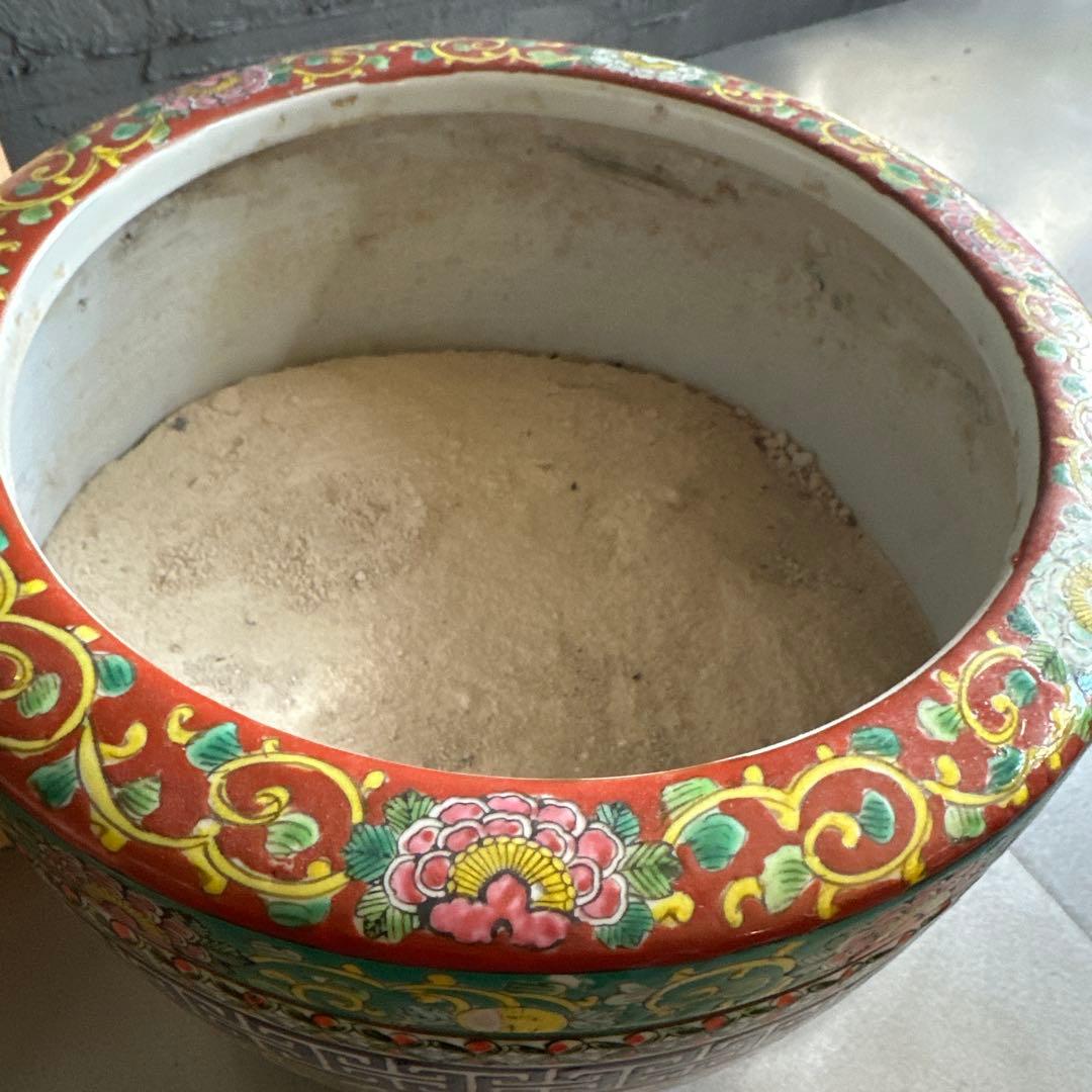 瞬間お値下げ‼️十錦手色絵伊万里　火鉢メダカ飼い観葉植物鉢カバー