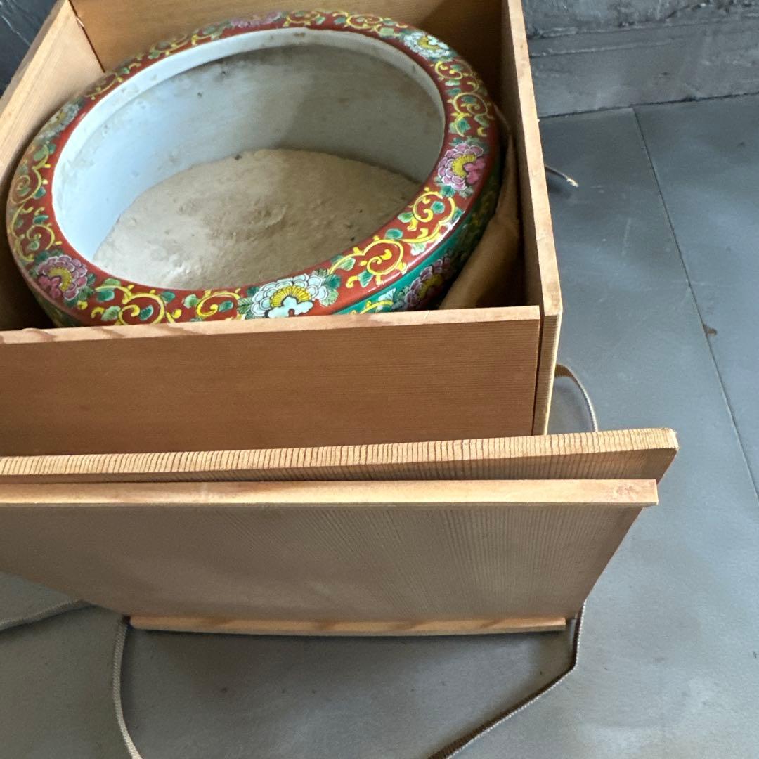 瞬間お値下げ‼️十錦手色絵伊万里　火鉢メダカ飼い観葉植物鉢カバー