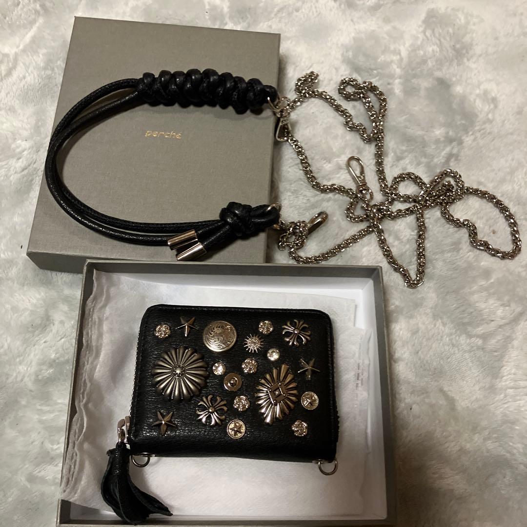 ペルケ perche / マルチスタッズジャバラチャームウォレットショルダー