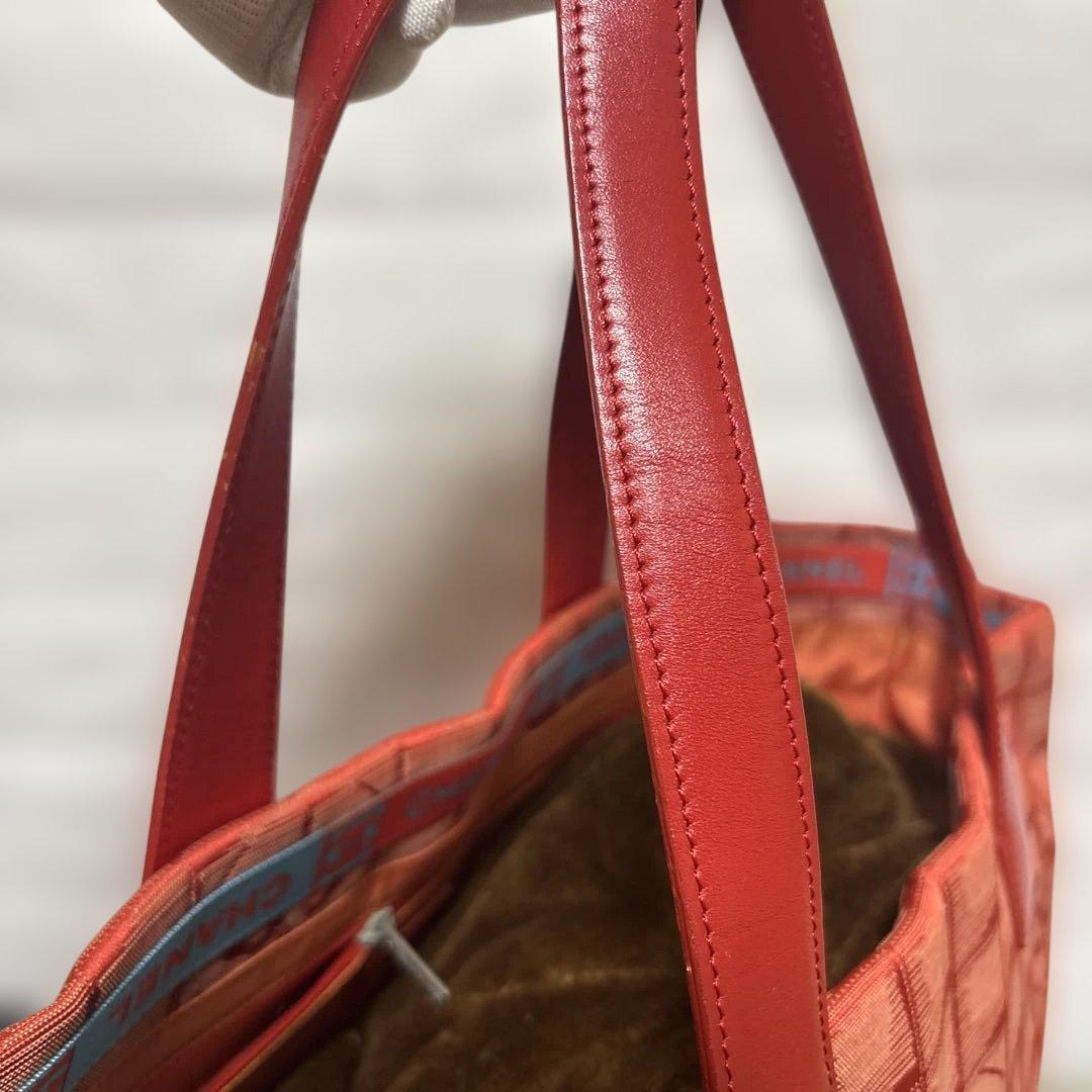 【証明書付き】 CHANEL トートバッグ ニュートラベルライントート レッド
