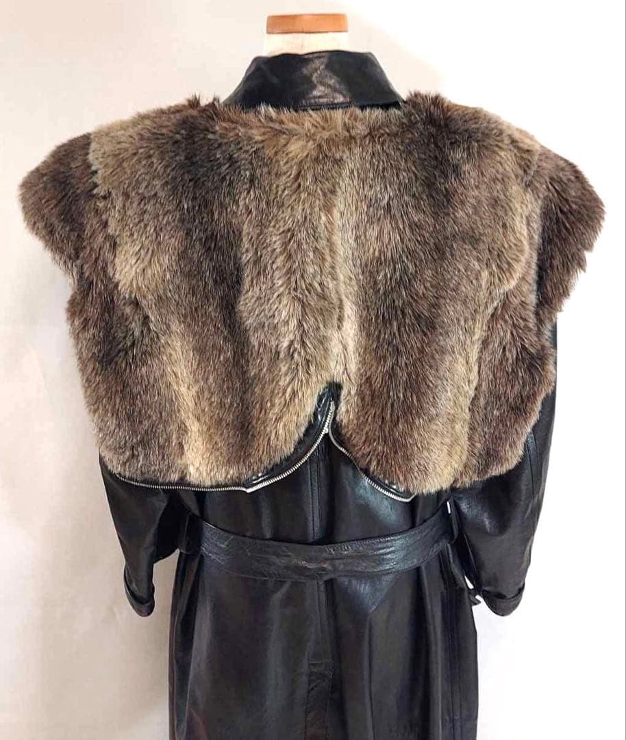 LUNA MATTINO ルナマティーノ ファー付きレザーロングコート Mサイズ