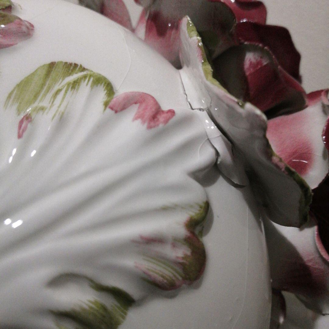 陶器製バラ装飾ピッチャー 高さ約30cmメイドインイタリア