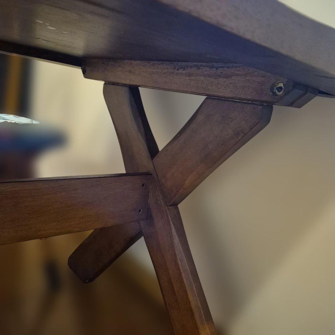 1/15まで　天然木　ダイニングテーブル X型脚135×80送料込み