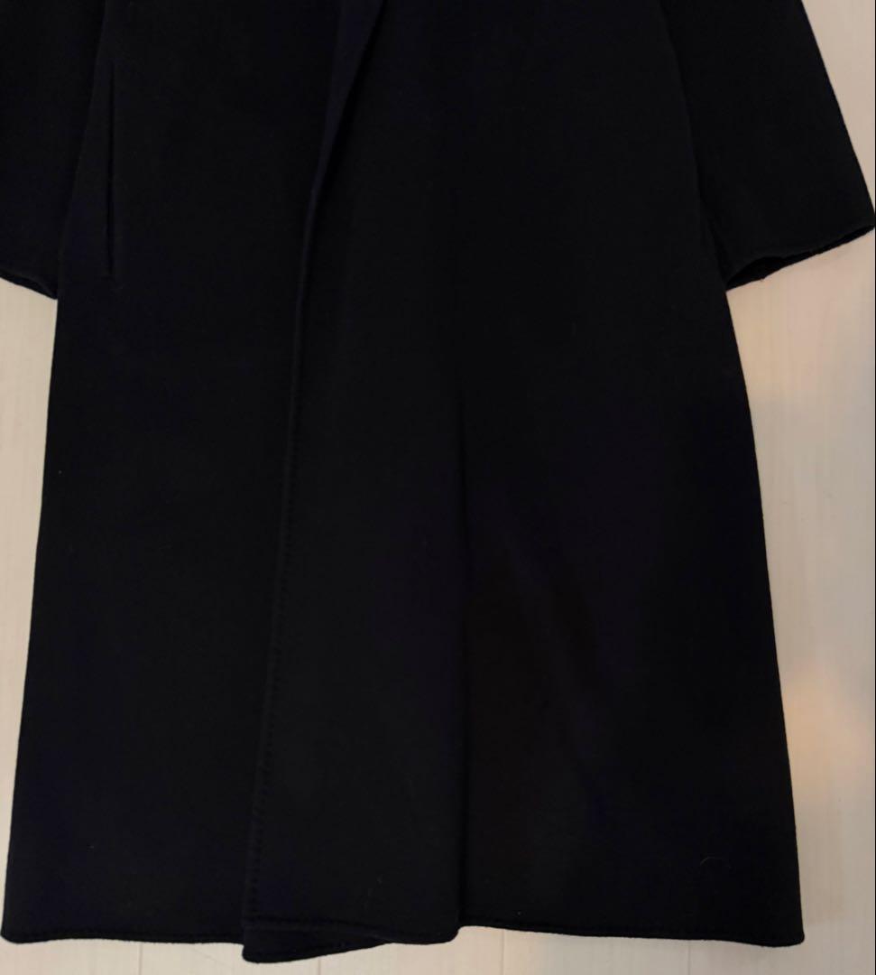 美品 ebure リュクスビーバー ボタンレス ロングチェスター ガウンコート