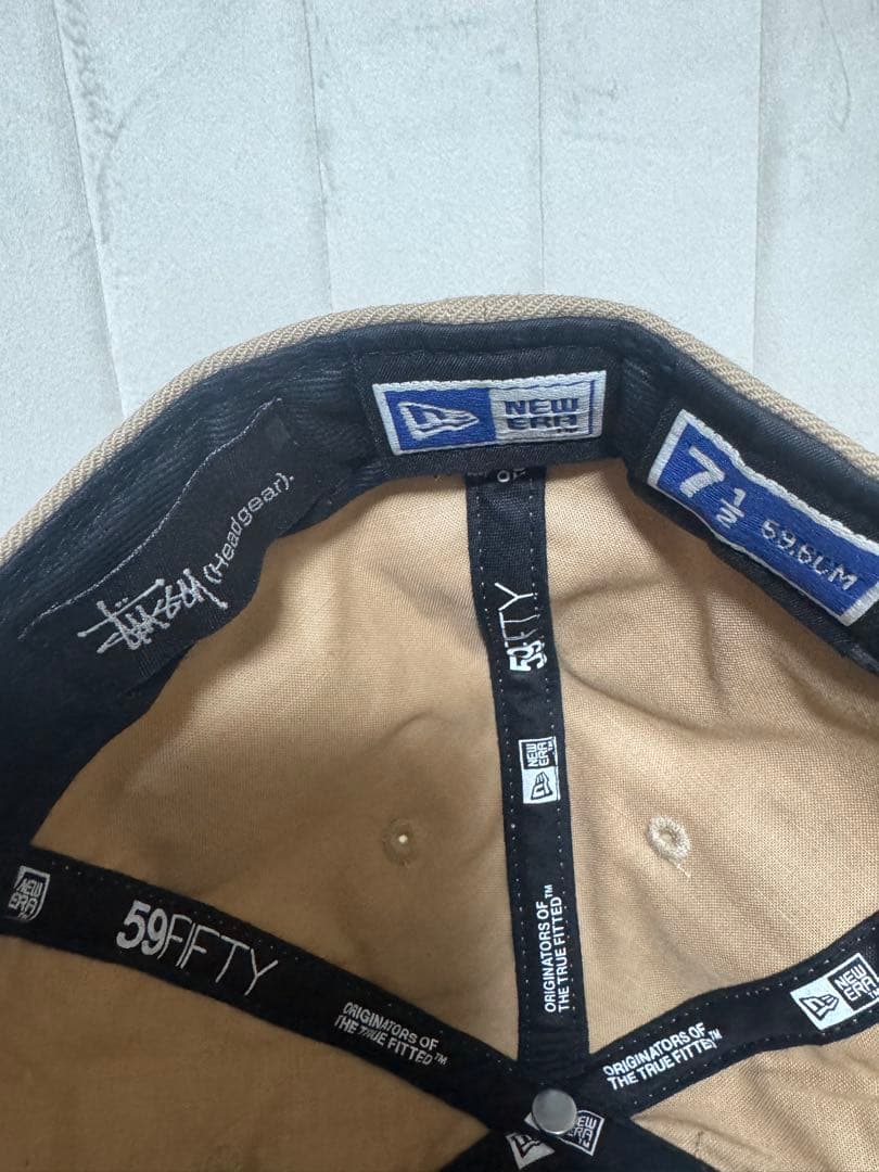 Stussy 59FIFTY ベージュキャップ 7 1/2