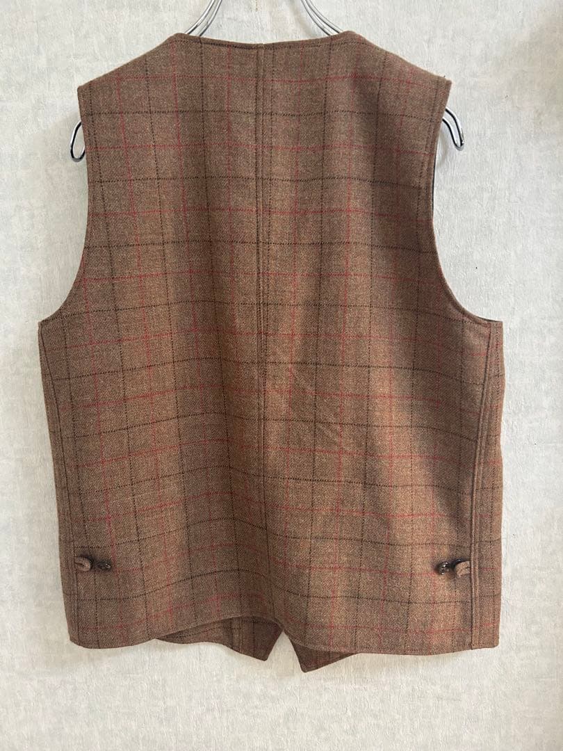 or slow オアスロウ　ツイードベスト　チェック　ブラウン　2 M アメカジ