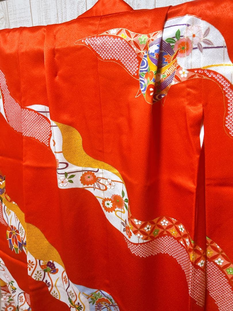 王道!!赤系♡七五三　7歳　女の子　フルセット　一式　朱赤　黒